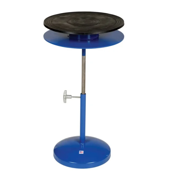 Steel Turntable 18 In. Diameter Manual 24-35 In. Height Adjustment 300 Lb. Capacity Blue
