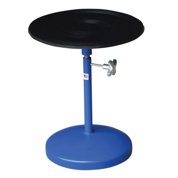 Steel Turntable 18 In. Diameter Manual 21-32 In. Height Adjustment 300 Lb. Capacity Blue