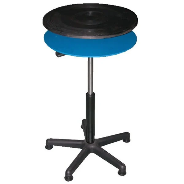 Steel Turntable 24 In. Diameter Gas Cylinder 24-34 In. Height Adjustment 300 Lb. Capacity Black/Blue