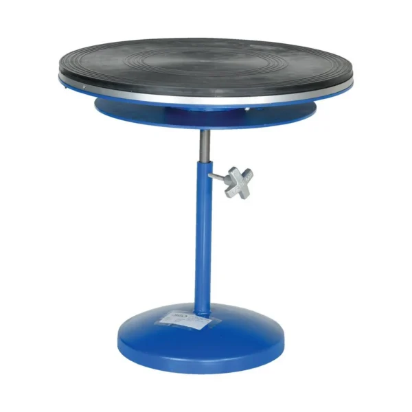 Steel Turntable 24 In. Diameter Manual 24-35 In. Height Adjustment 300 Lb. Capacity Blue