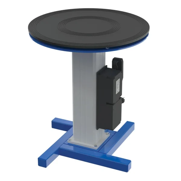 Steel Turntable 24 In. Diameter DC Powered 28-43 In. Height Adjustment 24V 750 Lb. Capacity Blue