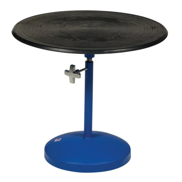 Steel Turntable 24 In. Diameter Manual 21-32 In. Height Adjustment 300 Lb. Capacity Blue