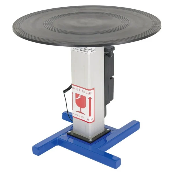 Steel Turntable 30 In. Diameter DC Powered 28-43 In. Height Adjustment 24V 750 Lb. Capacity Blue