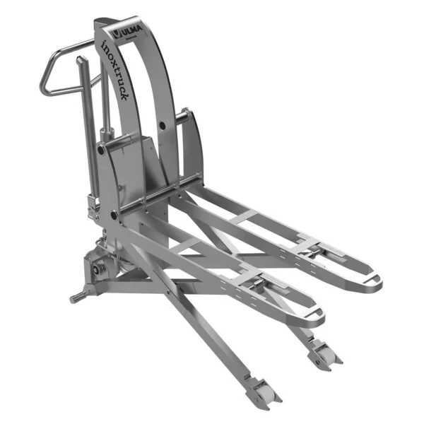 304L Stainless Steel DC Powered High Tote Lifter 12 Volt 2,000 Lb. Capacity Silver
