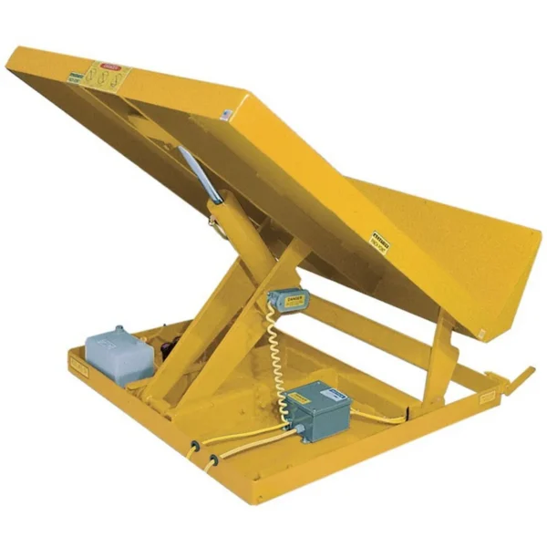 Steel Lift Table 54 In. x 48 In. AC Powered 208 Volt 3 Phase 2,000 Lb. Capacity Yellow