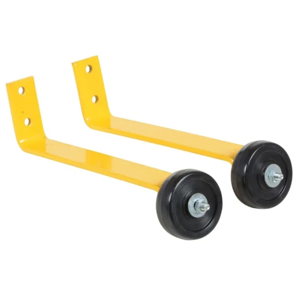 Steel Pipe Railing Barricade Base With Wheels Yellow