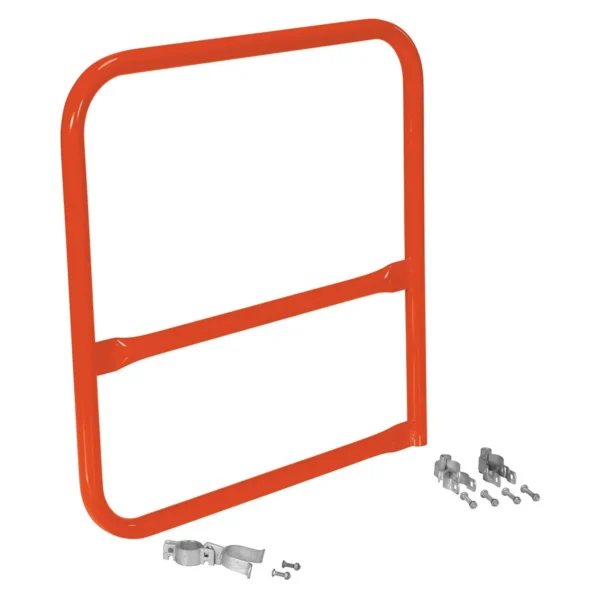 Steel Pipe Safety Railing Gate B-Shaped 36 In. x 36 In. Orange