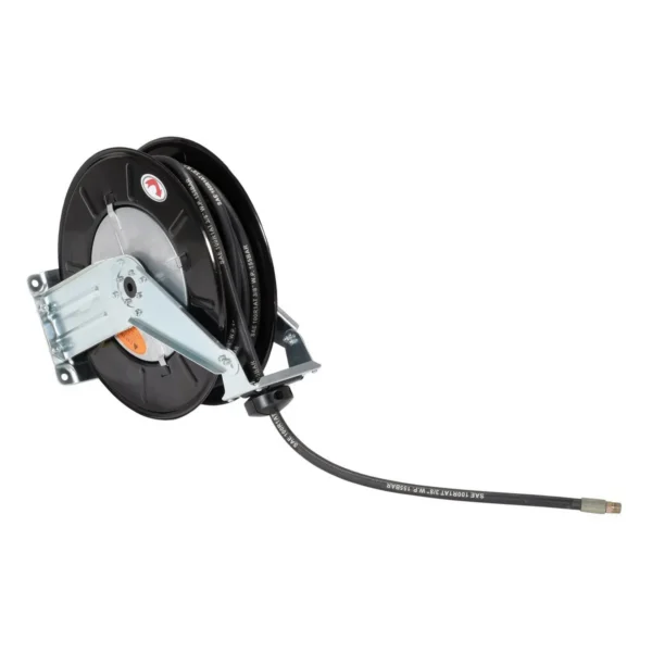 Steel Spring Driven Hose Reel 35 Ft. 1/2 In. Diameter Black