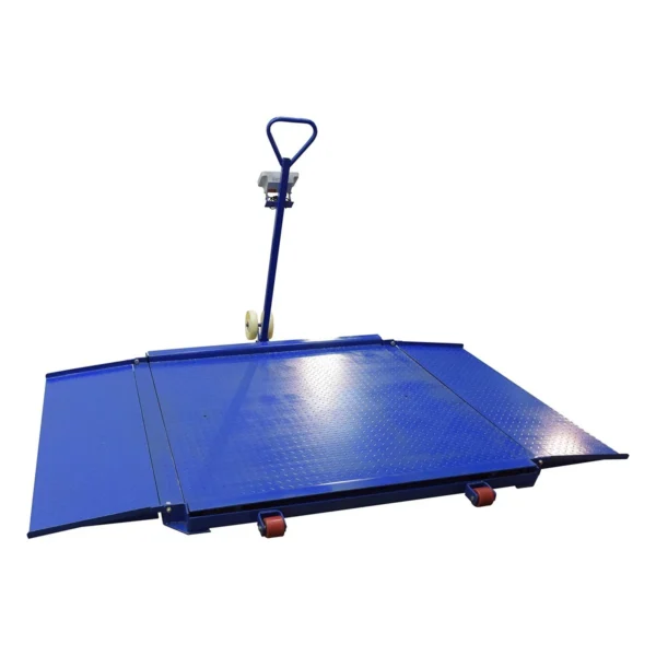 Steel Portable Diamond Plate Scale 98 In. x 71 In. x 2 In. 3,000 Lb. Capacity Blue