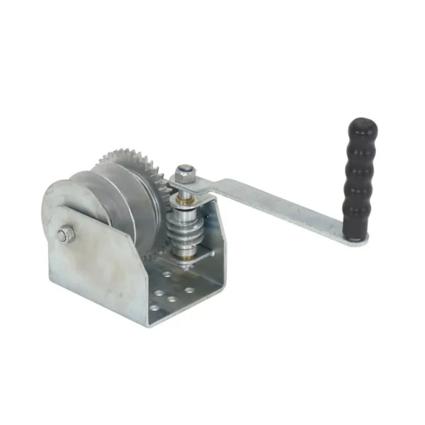 Steel Double Wall Mounted Hand Winch 1500 Lb. Capacity Silver