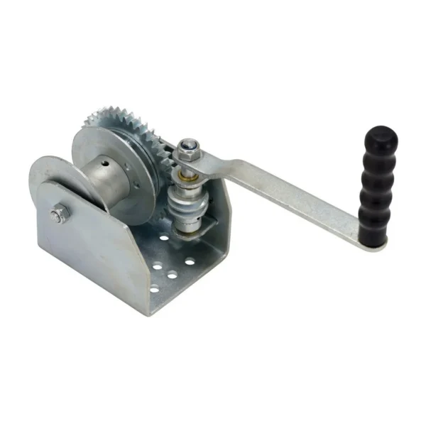 Steel Single Wall Mounted Hand Winch 1500 Lb. Capacity Silver
