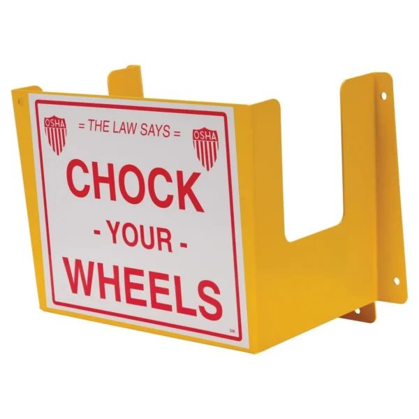 Steel Wheel Chock Holder 6 Mounting Holes 40 Lb. Capacity Yellow
