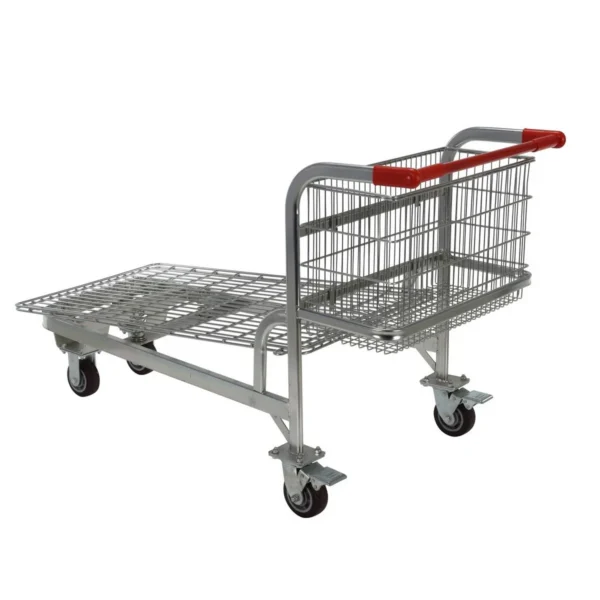 Steel Nestable Wire Cart 59 In. x 28 In. x 36 In. 275 Lb. Capacity Silver