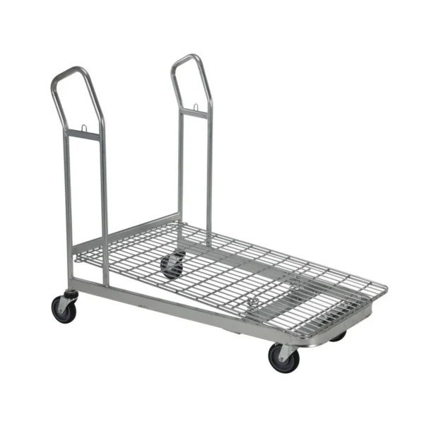 Steel Nestable Wire Cart 52 In. x 28 In. x 43 In. 90 Lb. Capacity Silver
