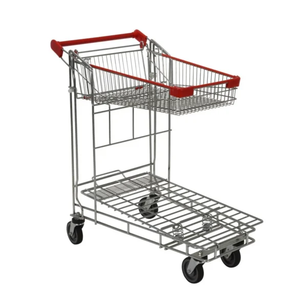 Steel Nestable Wire Cart 36 In. x 17 In. x 40 In. 90 Lb. Capacity Silver