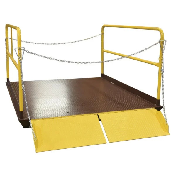 Steel Premium Truck Scissor Dock Lift 7 In. x 8 In. 5,000 Lb. Capacity Brown/Yellow
