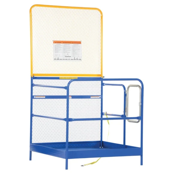 Steel Work Platform With 84 In. Expanded Back 48 In. x 48 In. 1,000 Lb. Capacity Blue