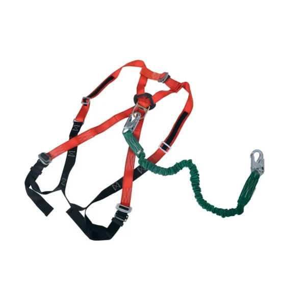 Nylon Small Work Platform Harness with Lanyard Red