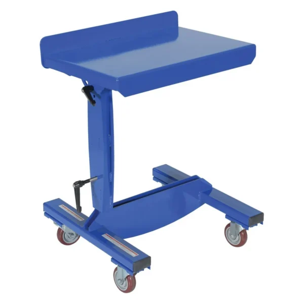 Steel Mobile Tilting Work Table 16 In. x 24 In. 200 Lb. Capacity Blue