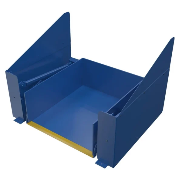 Steel Zero Lift & Tilt Table 44 In. x 52 In. AC Powered 460 Volt 3 Phase 2,000 Lb. Capacity Blue